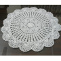 Handmade Crochet Round Placemat mat (White, 40cms Diameter)