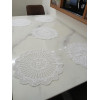 Handmade Crochet Round Placemat mat (White, 40cms Diameter)