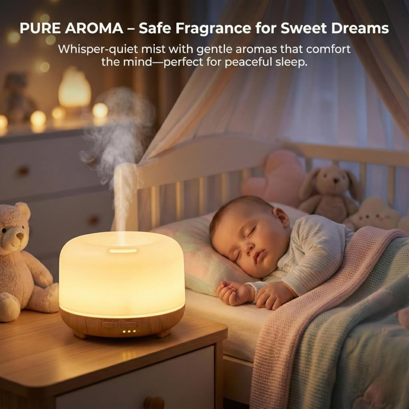5 in 1 Oil Scented Diffusers | 500ml Essential Oil Humidifier | Ultrasonic Cool Mist | LED Lights | Aromatherapy Air Freshener for Home, Office
