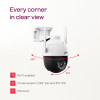 Godrej 3MP Wifi Smart CCTV Camera | 360 degree View | EVE Pro Wifi Mini PT | Night Vision | AI Human Tracking | Motion Detection | 2-Way Talk | 256GB SD Card & Alexa Support