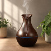 Aroma Humidifier for Room & Home | Wood Grain Essential Oil Diffuser | Ultrasonic Cool Mist Air Humidifier | 3 Colour LED Light | Touch Control | Auto Shut-Off | 200ml