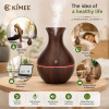 Aroma Humidifier for Room & Home | Wood Grain Essential Oil Diffuser | Ultrasonic Cool Mist Air Humidifier | 3 Colour LED Light | Touch Control | Auto Shut-Off | 200ml
