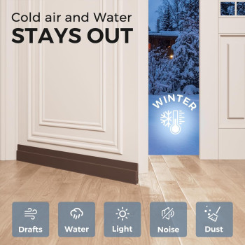 Silicone Door Bottom Seal 39 Inch Gap Filler Strip, Draft Stopper, AC Air Blocker, Door Sealing Strip, Dust Stopper, Insect & Cockroach Guard, Waterproof Door Sealer (Brown, 39 Inch Pack 1)