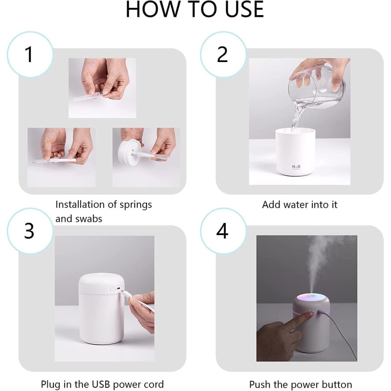 Oil Diffuser & Cool Mist Humidifier | LED Night Light, Quiet Aroma Diffuser | Wooden Grain Air Freshener