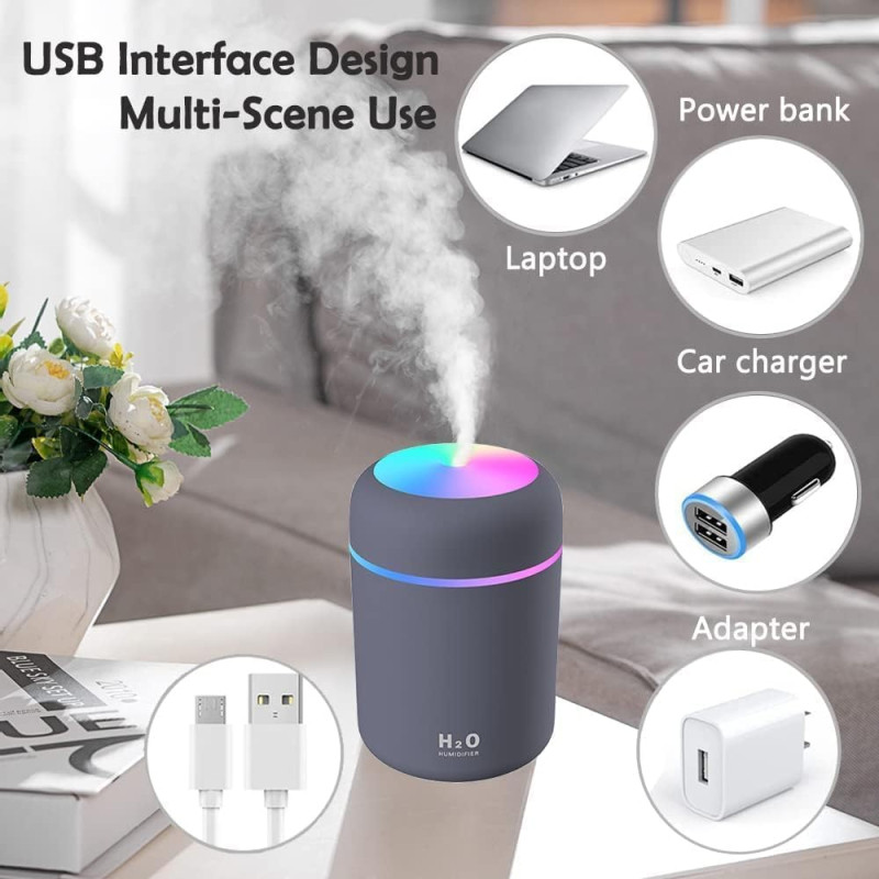 Oil Diffuser & Cool Mist Humidifier | LED Night Light, Quiet Aroma Diffuser | Wooden Grain Air Freshener