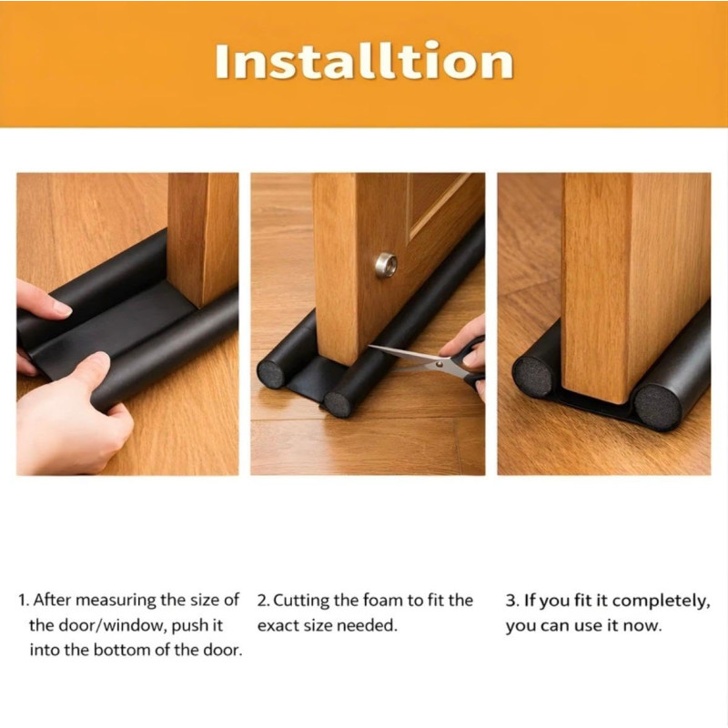 PVC Door Guard Gap Filler | Bottom Seal Strip-Sound-Proof, Reduce Noise, Dust Blocker, Insect Protector, Door Guard (39 Inches Pack of 3)