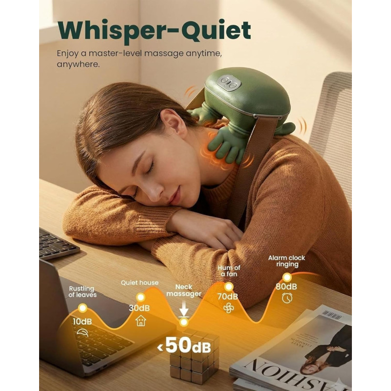 Neck & Shoulder Massager for Pain Relief Deep Tissue with Simulation Palm | Two-Speed Temperature Adjustment | Dual-Zone Heat, Back & Leg Massager