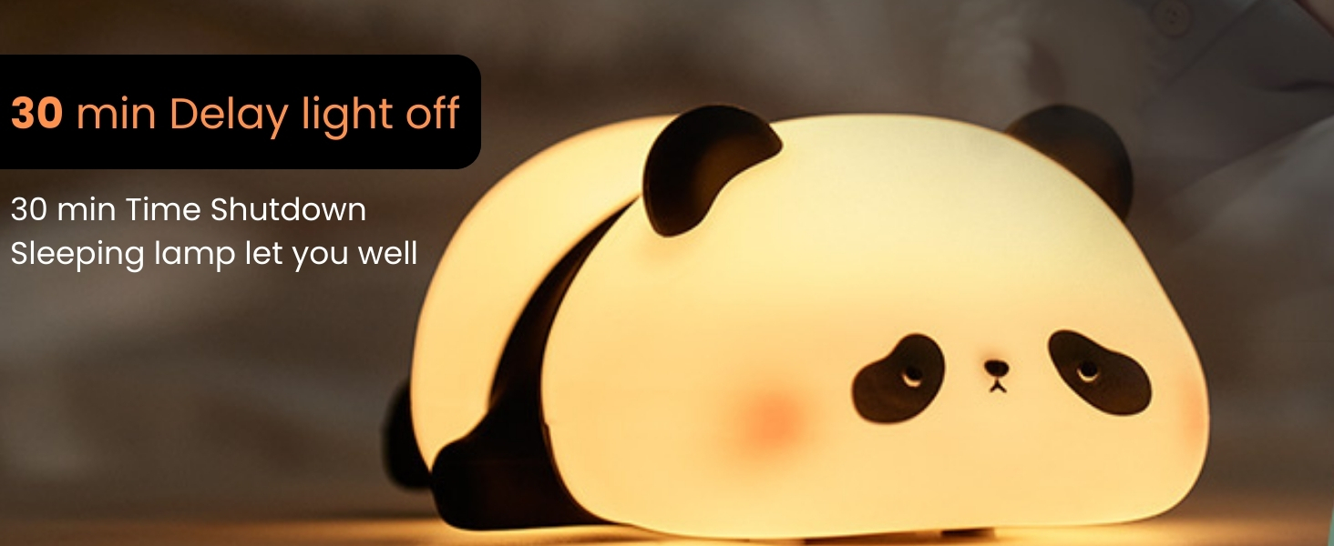 One94Store Kids Sleeping Panda Night Light Touch Silicone Animal Night Lamp
