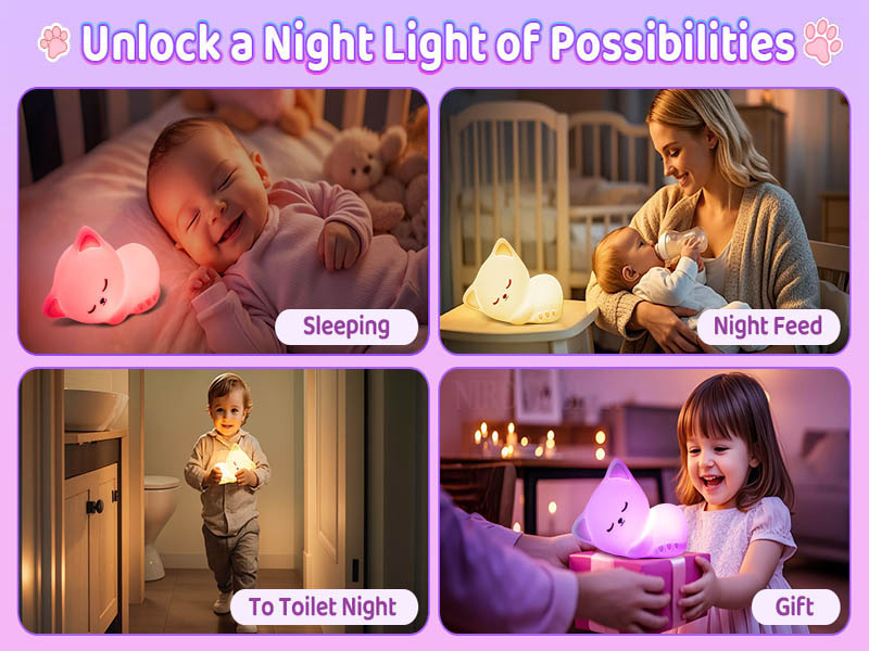 soft cat lamp light for baby silicone cat lamp BPA free light baby sleeping lamp soft silicone l