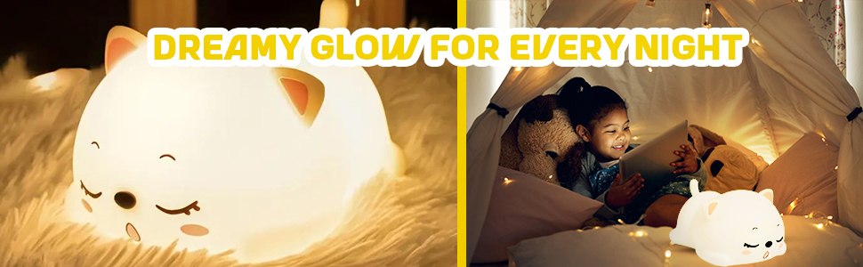 snoring cat silicone night lamp colour changing cloud lamp duck lamp light pink night light panda