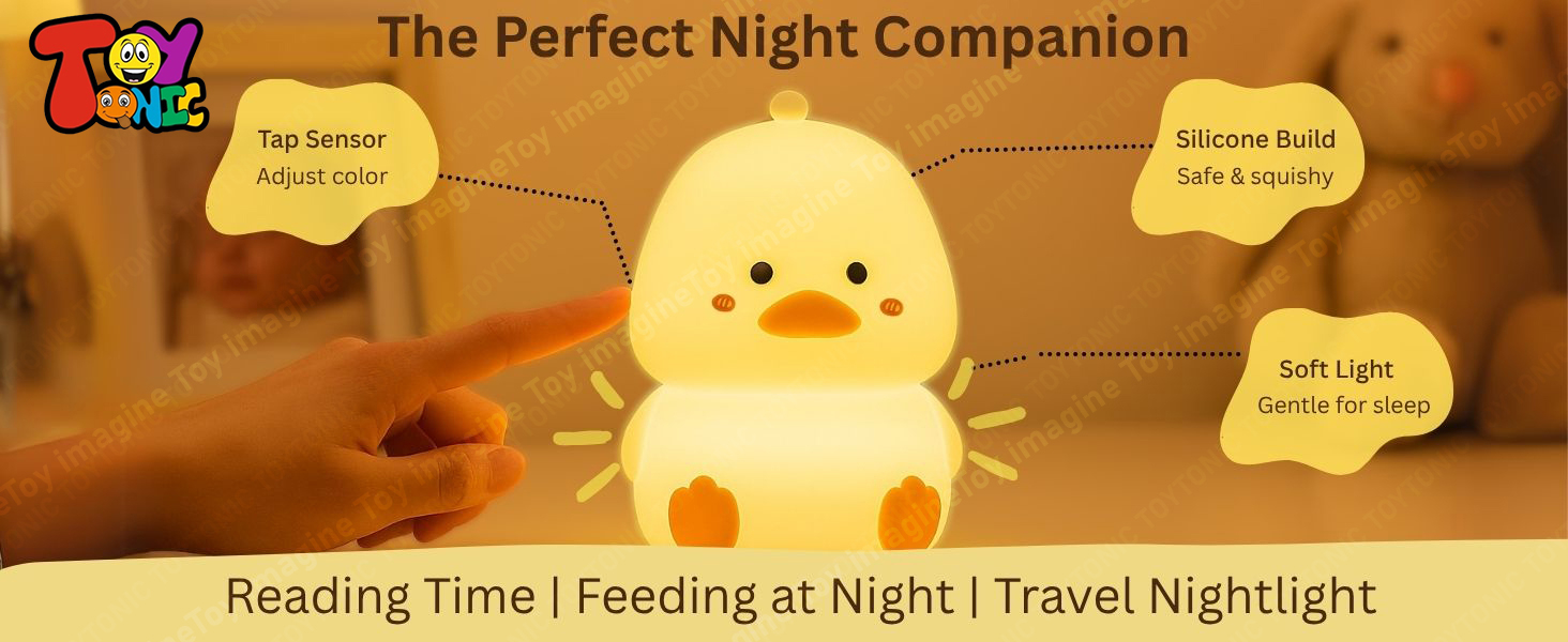 Rechargeable LED duck lamp for kids’ bedroom or nursery decor