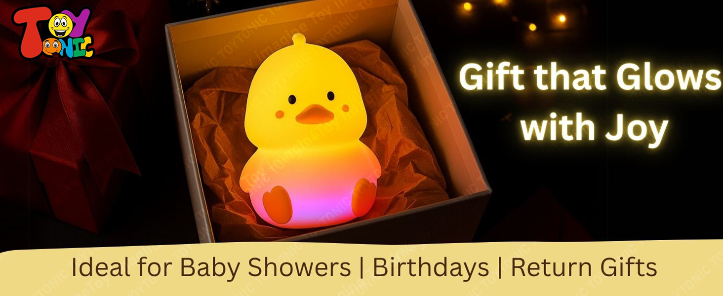 Soft duck night lamp with color modes and cordless design for kids