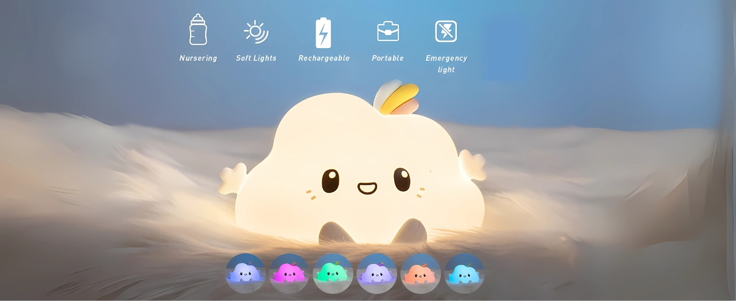 Cloud Face Silicone Night Light