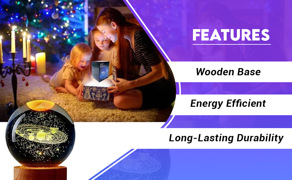 solar system crystal ball light ball lamp 3d crystal ball lamp 3d galaxy crystal ball night light